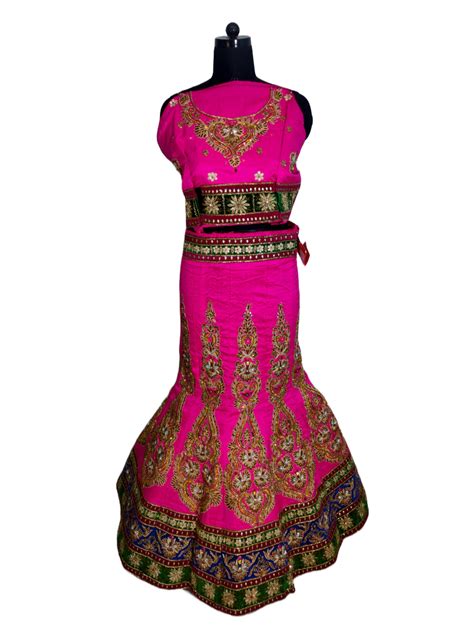 Bridal Wear Embroidery Pink Raw Silk Lehenga Choli Set At Rs 25200 In