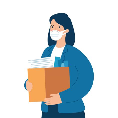 woman unemployment concept, company worker holding stuff in box, from ...