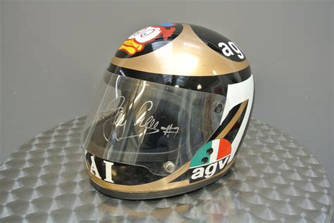 Barry Sheene Signed Full Size Replica Helmet by Motorsport Memorabilia