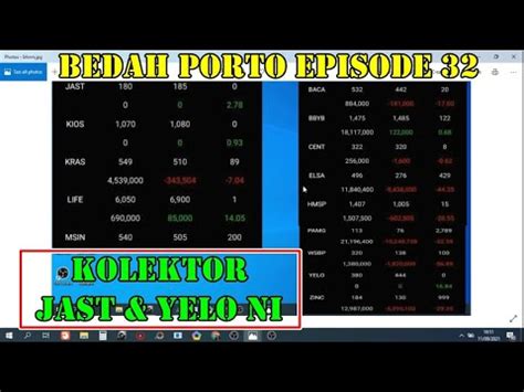 Bedah Portofolio Saham Eps 32 JAST KIOS KRAS MSIN BACA BBYB CENT ELSA