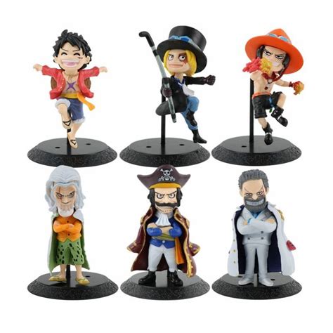 One Piece Figure Set Luffy Ace Sabo Silvers Rayleigh Roge China Anime