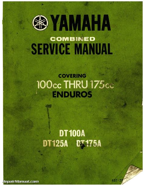 1974 Yamaha Dt100 Dt125 Dt175 Enduro Motorcycle Service Manual