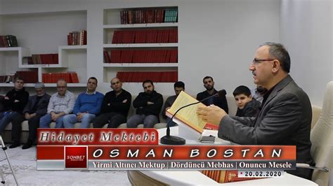 Osman Bostan Yirmi Altıncı Mektup Mektubat Dördüncü Mebhas