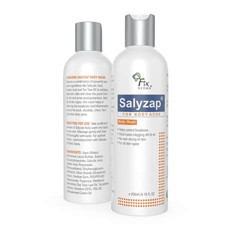 Buy Fixderma 2 Salicylic Acid Salyzap Body Wash For Acne Non Foaming Body Wash Exfoliant