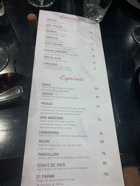 Menu Em Cavi Emp Rio E Bistr Pub Bar Niter I