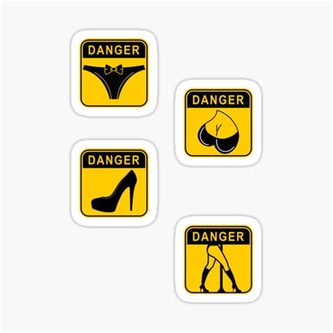 "Danger Funny Traffic Signs Set" Sticker by DeLumine | Redbubble