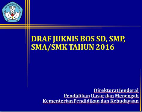 Info Penting Ini Dia Juknis Bos Tahun 2016 Dari Kemdikbud