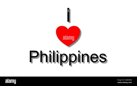 I Love Philippines Red Heart Stock Photo Alamy