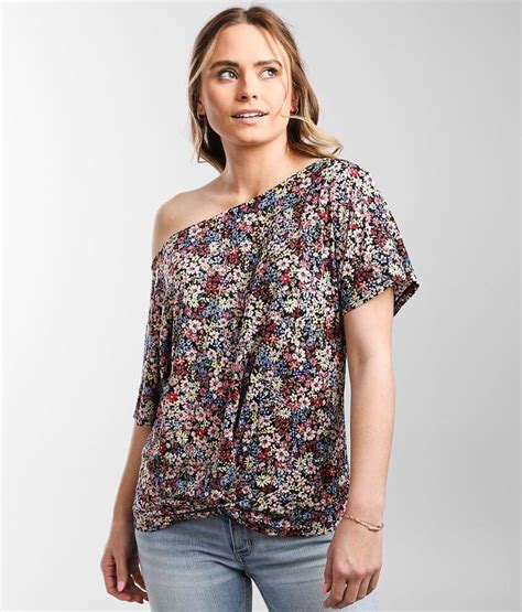 Daytrip Floral One Shoulder Top Womens Shirts And Blouses In Floral Multi Buckle