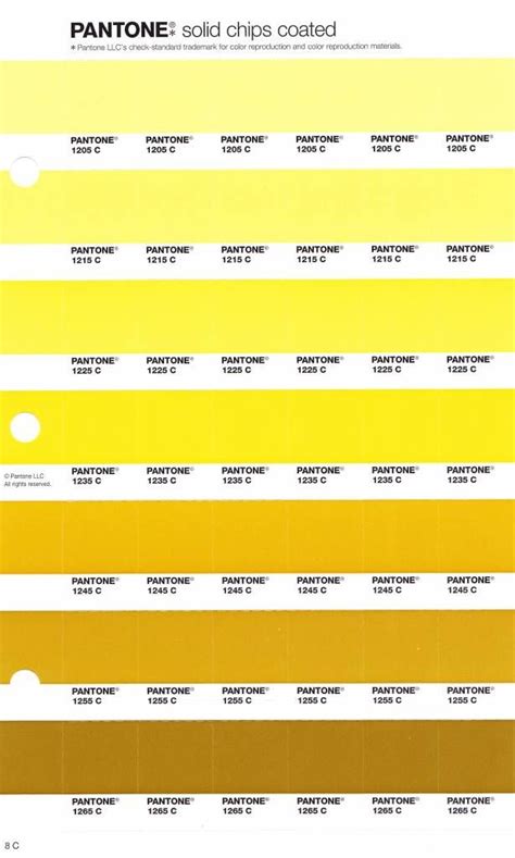 Pantone Color Chart Yellow