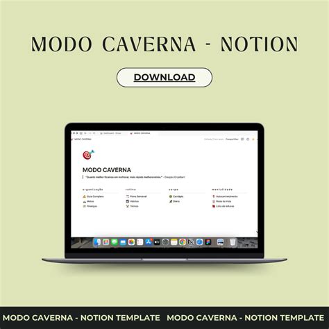 Modo Caverna Template Notion Teresa Silva Hotmart