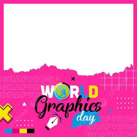 World Graphic Day Twibbon Border Pink World Graphic Concept Png