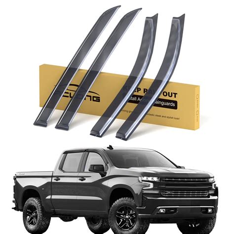 Side Windows Rain Guards For Chevy Silverado Crew Cab