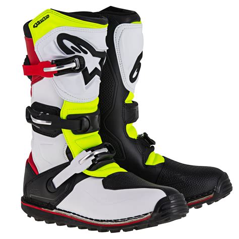 Bottes Cross Alpinestars TECH T WHITE RED YELLOW FLUO BLACK 2021