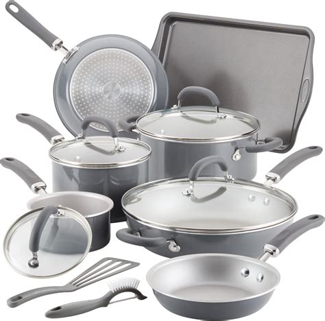 Rachael Ray Brights Nonstick Cookware Pots And Pans Set 14