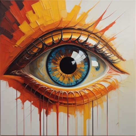 Premium Photo Abstract Eye Oil Painting