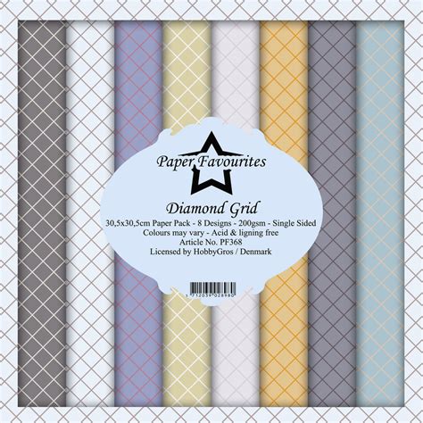 Paper Favourites Diamond Grid Paper Pack 12x12 Inch