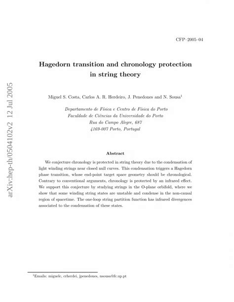 Pdf Hagedorn Transition And Chronology Protection In String Theory