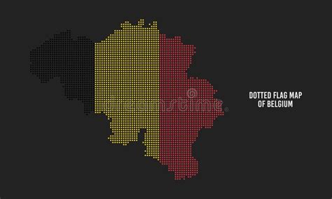 Dotted Flag Maps Of Belgium Vector Illustration On Dark Background