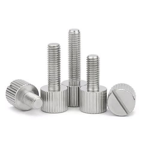 304 Stainless Steel Slotted Thumb Screws Knurled Flat Head M3 M4 M5 M6