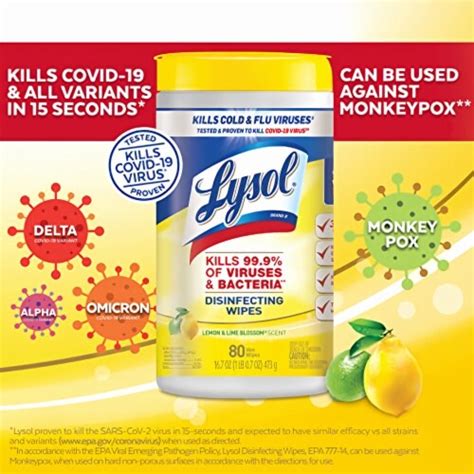 Lysol Disinfecting Wipes Lemon And Lime Blossom Pack Of 3 3 Pack Kroger