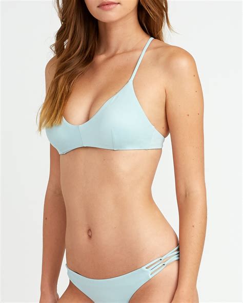 Solid Top De Bikini Cruzado En La Espalda Para Mujer Rvca