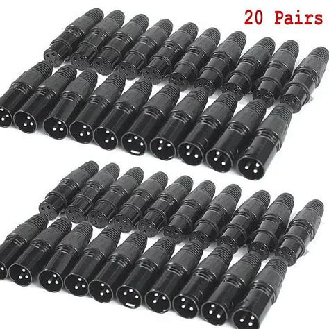 20Pair Xlr Dmx 3 Pin Male Female Mic Snake Plug Audio Reverb