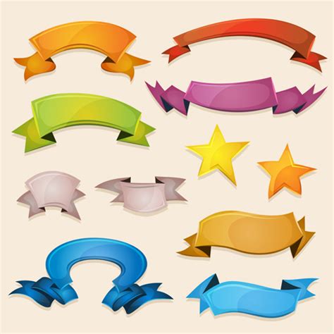 Shiny Cartoon Ribbons Vectors 03 Free Download