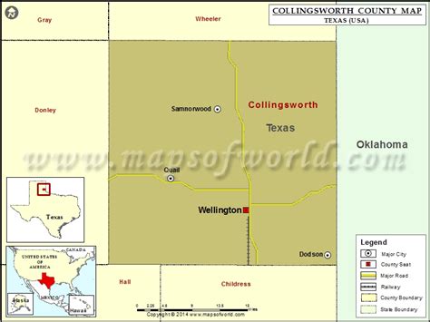 Collingsworth County Map, TX | MapsofWorld