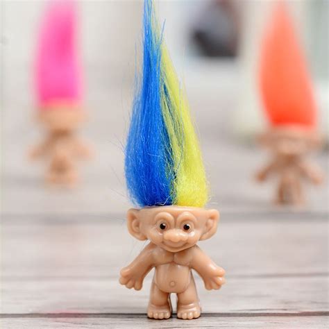 Mini Troll Dolls Vintage Trolls Colorful Hair Lucky Doll Chromatic Cute