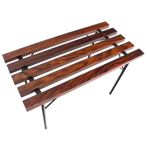 Expandable Black Slat Bench At 1stdibs Expanding Slat Bench Expandable Slat Bench