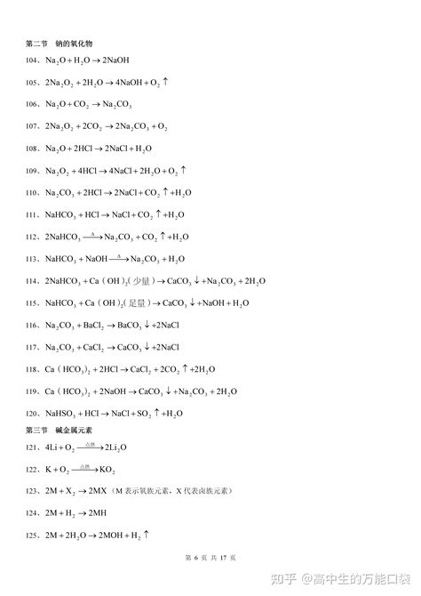 高中化学：高考总复习之高中化学方程式总结！ 知乎