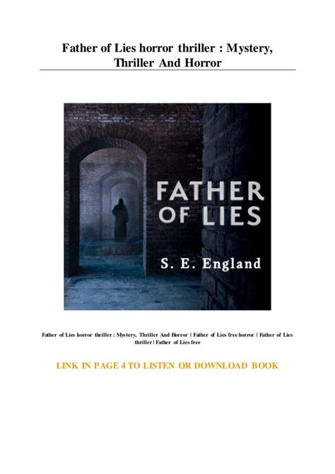 Father Of Lies Horror Thriller Mystery Thriller And Horror