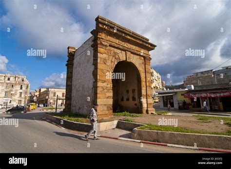 bab el tenes   town gate cherchell algeria africa stock photo