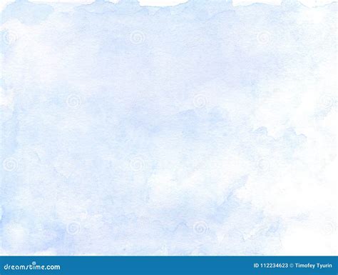 Sky Blue Watercolor Background. Hand Drawn. Stock Illustration ...