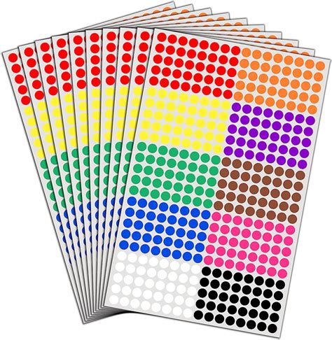 Amazon Pack Small Colored Dot Stickers Round Labels