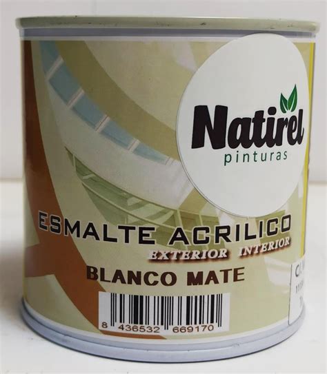 Esmalte Acrílico Mate Blanco Natirel 375 ml Natirel