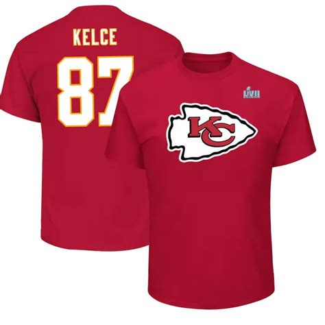 Travis Kelce Red Kansas City Chiefs Super Bowl LVII Big & Tall Name ...