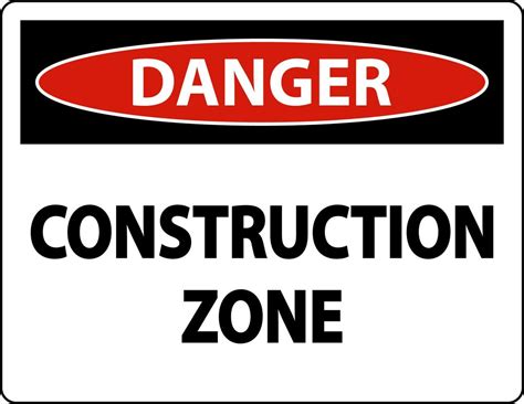 Danger Construction Zone Symbol Sign On White Background 9430844 Vector ...