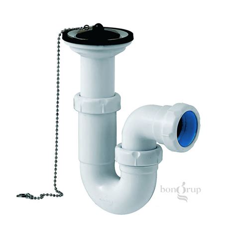 Sifón curvo extensible con válvula lavabo bidé salida horizontal S 90