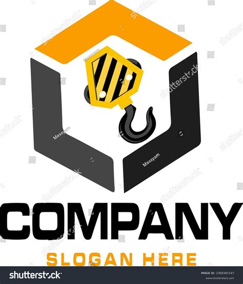 vector crane logo construction lifting company stock vector royalty