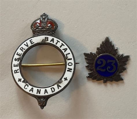 Scarce 23rd Reserve Battalion Sterling Silver Enamel Badge Brooch Ebay