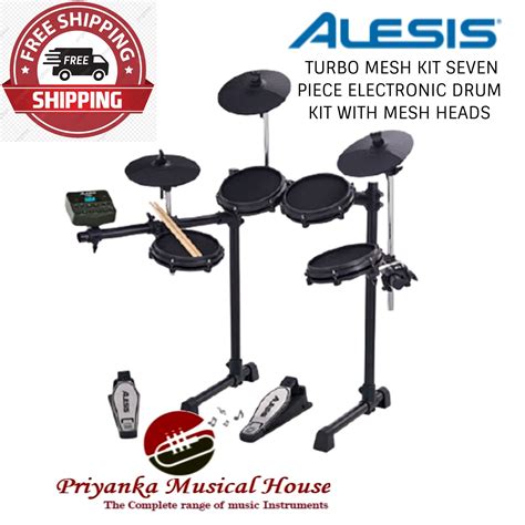 Alesis Turbo Mesh Kit Seven Piece Electronic Drum Kit With Mesh Heads