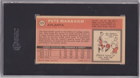 1970 71 TOPPS BASKETBALL PETE MARAVICH ROOKIE 123 SGC 4 5 HOF VINTAGE