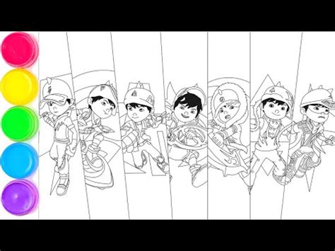 Menggambar Dan Mewarnai BoBoiBoy All Elemental Tahap 2 How To Draw