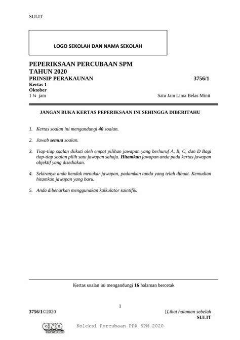 Pdf Peperiksaan Percubaan Spm Tahun Prinsip Dokumen Tips