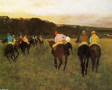 Reproduções De Pinturas Cavalos de corrida em Longchamp 1874 por Edgar