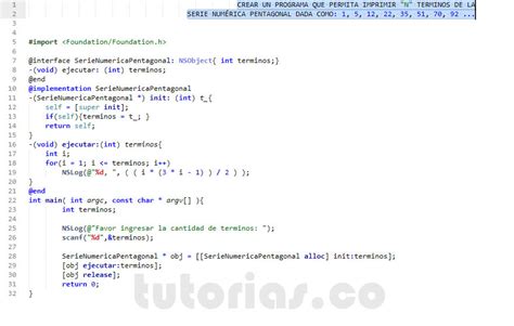 Poo Objective C Serie Numerica Pentagonal Tutorias Co