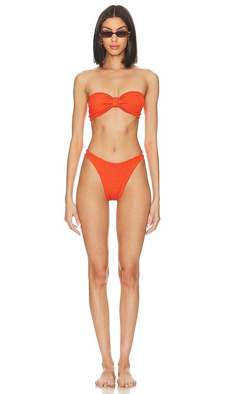 Hunza G Jean Bikini In Orange Metallic Tangerine Editorialist