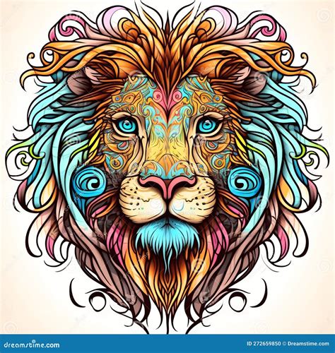 Lion. T-shirt Graphic Design Stock Illustration - Illustration of ...